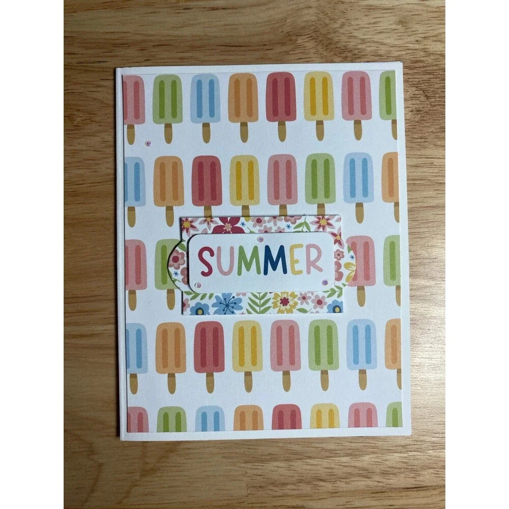Handmade Summer Blank Greeting Card A2 & Envelope